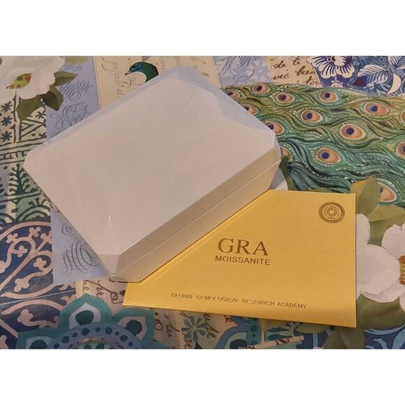 CERTIFIED 1Ct  Genuine Moissanite Diamond Round & Teardrop Pendant Necklace - Picture 4 of 5